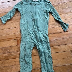 Kyte BABY MATCHA Zip Green Romper